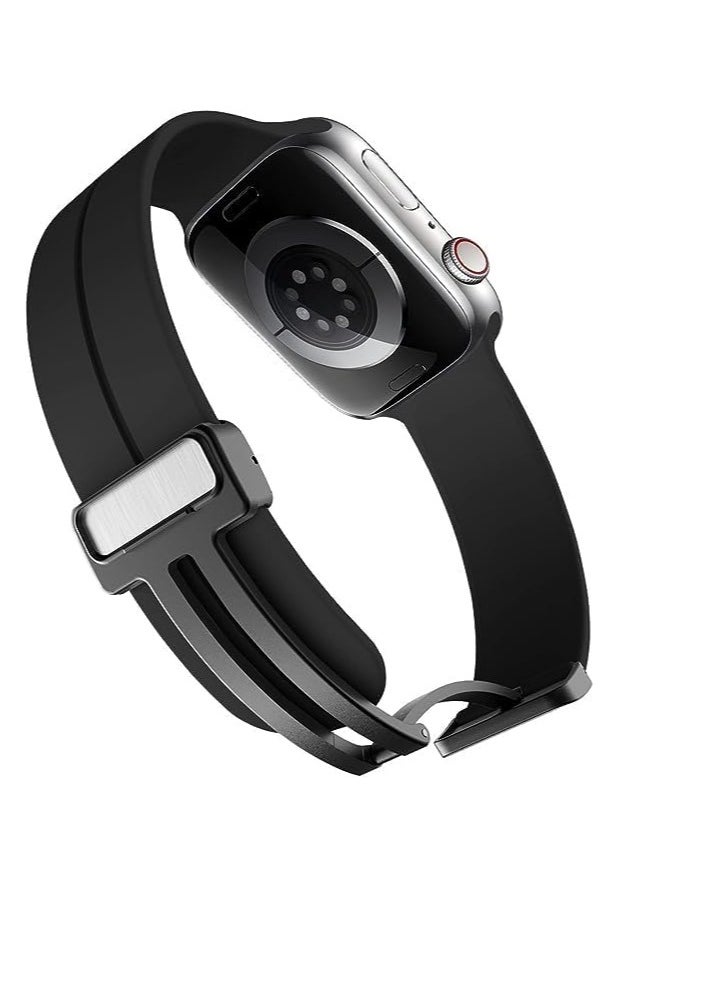 Generic - Silicone Magnetic Strap for Apple Watch Ultra Band 49mm 45mm 44mm 42mm Men/Women, Soft Sport Silicone Replacement Wristband Strap for iwatch Series 9/8/7/6/5/4/3/2/SE/Ultra2 - Image 1