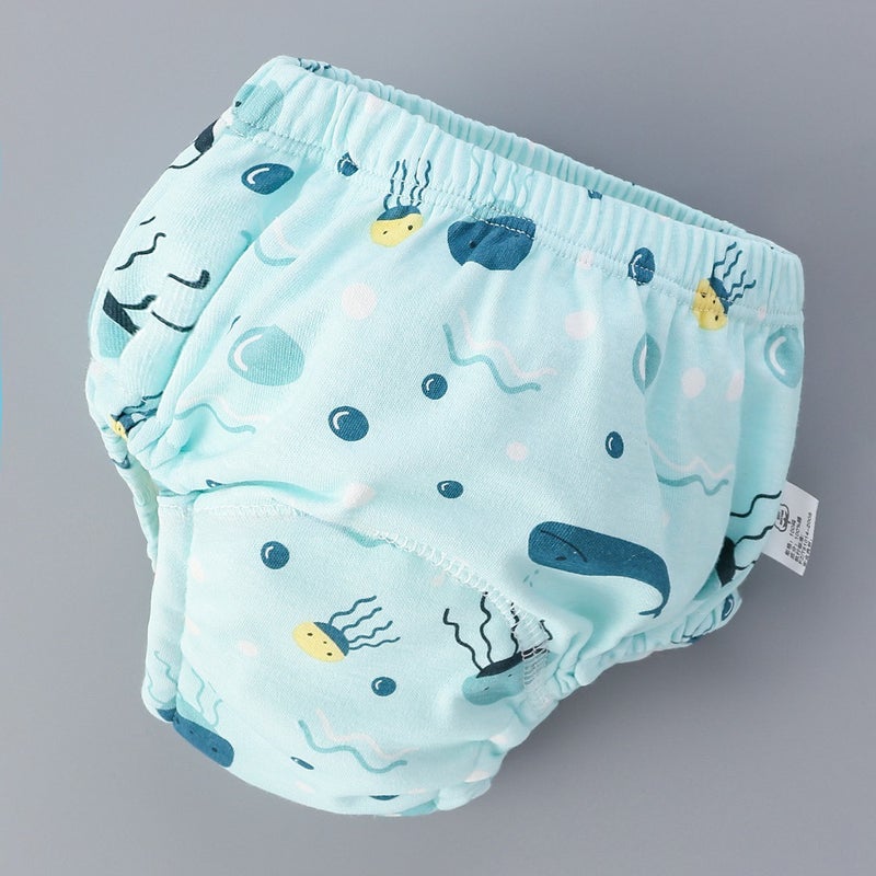 Baby Training Pants 6-Layer Washable Cloth Diaper Underwater World 