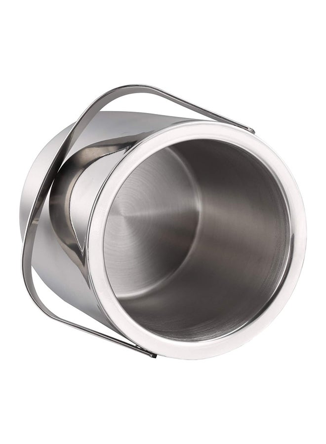 دلو من الستانلس ستيل للثلج مع ملقط فضي 1لترات - Image 3