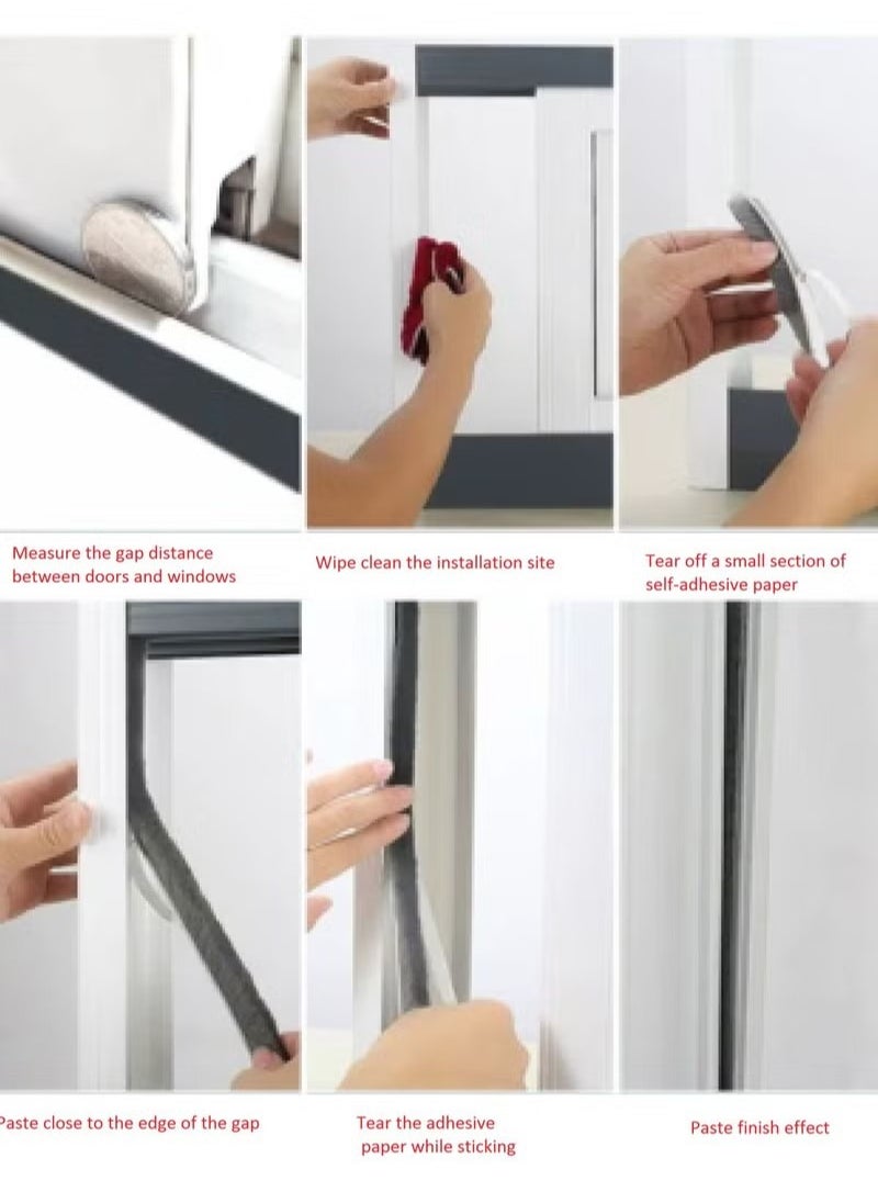 Generic - Self Adhesive Seal Strip Foam Weather Stripping for Doors and Windows Soundproof Adhesive Foam Window Insulation Door Bottom Seal Silicone Self Adhesive Weather Stripping Soundproof Foam Tape - Image 1