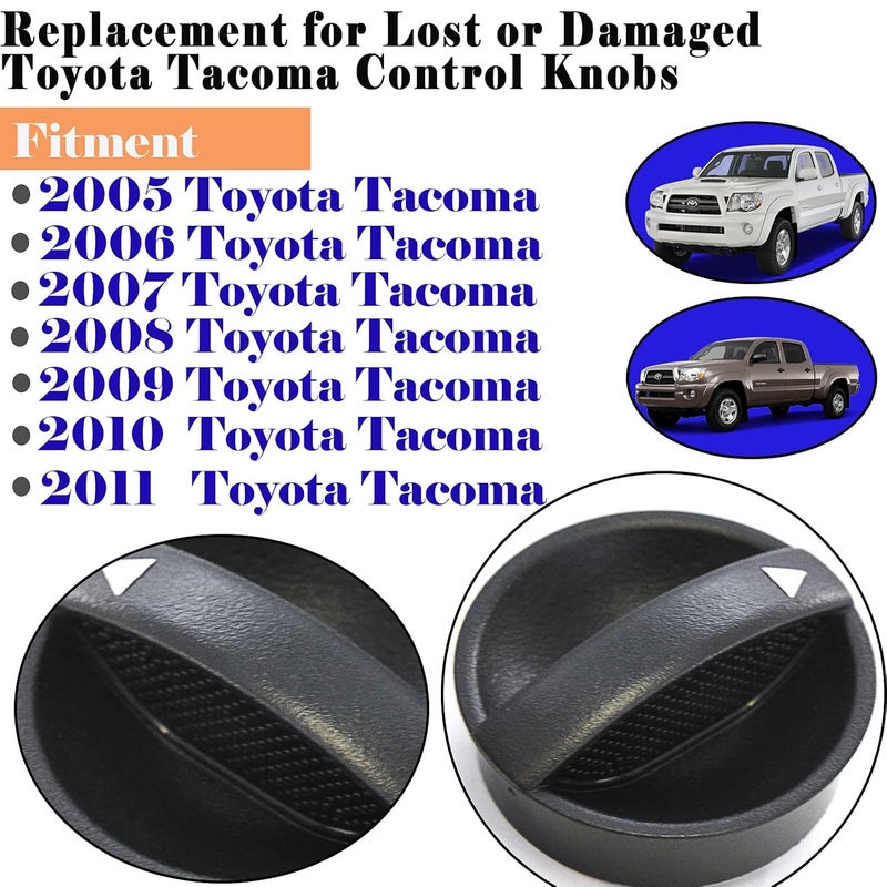Danbojit 3 Pack Control Knob Fan Heater Tacoma Compatible with 2005-2011 Toyota Tacoma HVAC Control Knob Tacoma Heater Temperature HVAC Fan Control Knob 65551820A 758695 - Image 2