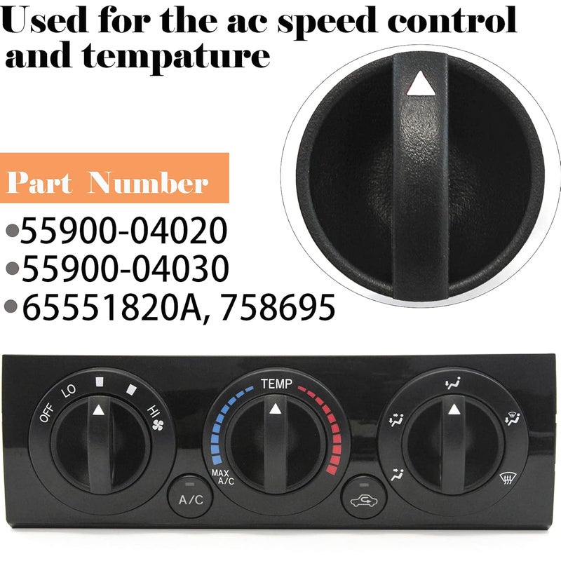 Danbojit 3 Pack Control Knob Fan Heater Tacoma Compatible with 2005-2011 Toyota Tacoma HVAC Control Knob Tacoma Heater Temperature HVAC Fan Control Knob 65551820A 758695 - Image 3