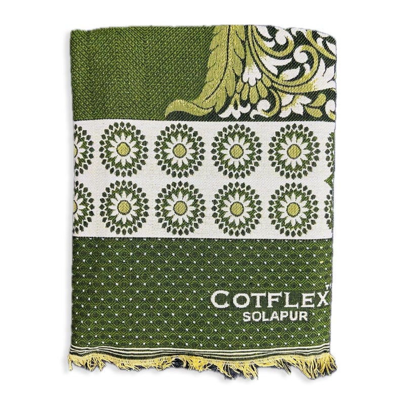 COTFLEX شادر قطن كوتفليكس الأصلي من سولابور للسرير الملكي (ماندالا-أخضر) - Image 2
