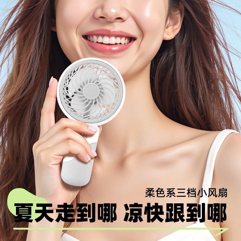 Handheld Portable Mini Fan Cartoon USB Rechargeable 3 Speed Desktop Fan Gift Wholesale - Image 4