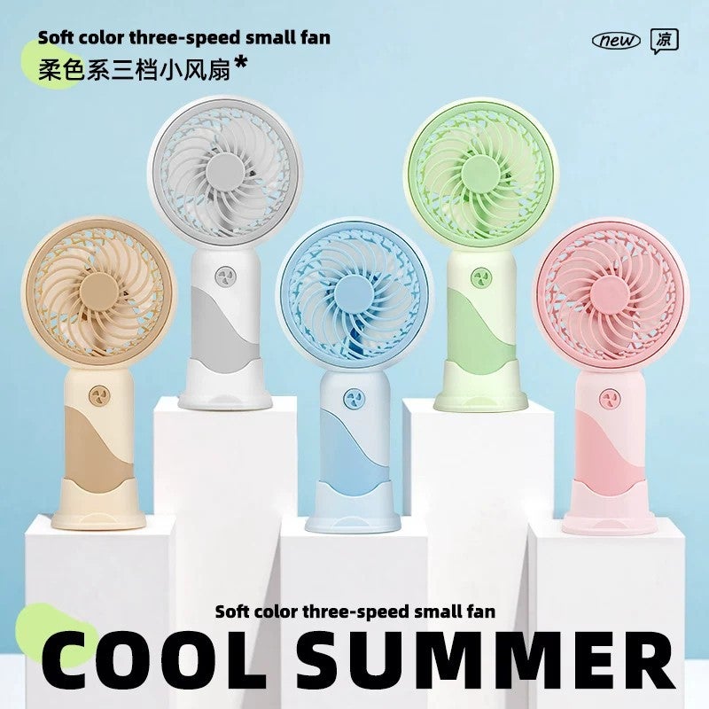 Handheld Portable Mini Fan Cartoon USB Rechargeable 3 Speed Desktop Fan Gift Wholesale - Image 2