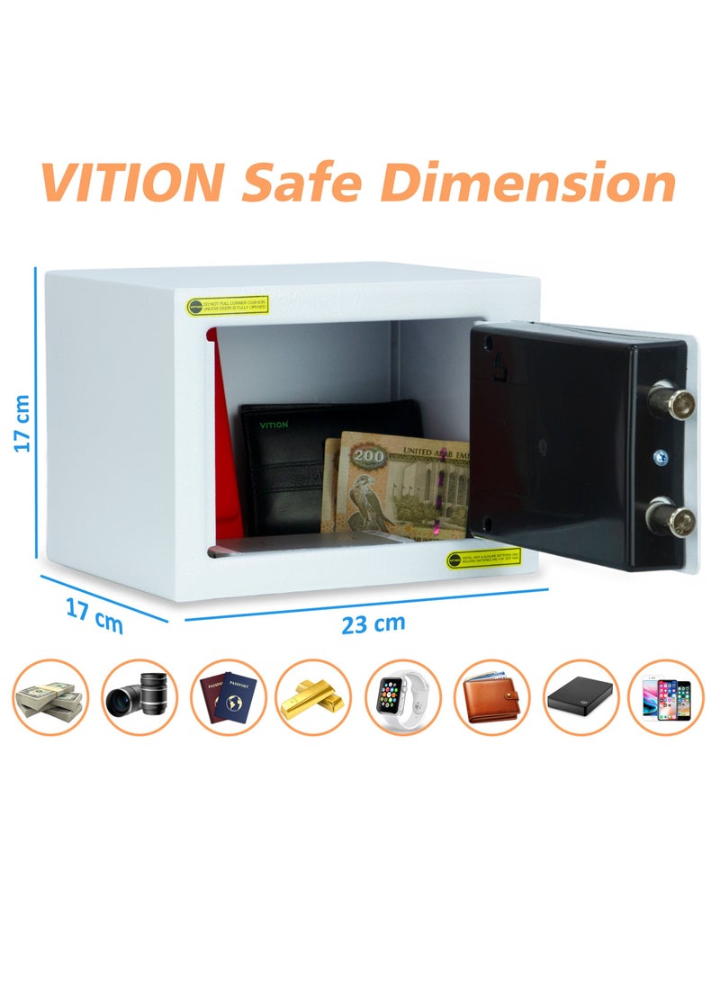 VITION Safe Box Small, Cash Deposit Drop Slot Security Locker with Keys and Digital Keypad LED Indicator for Passports Cash Money Jewelry Watches Suitable for Home & Office  - Image 3