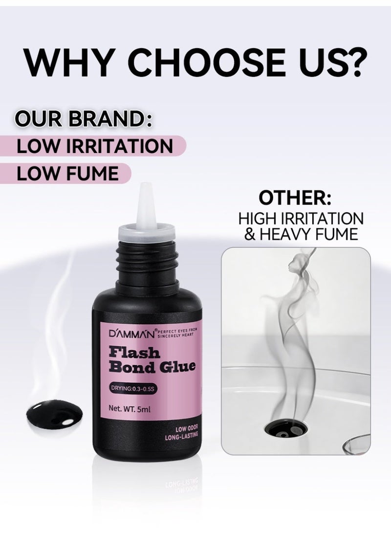 D'AMMA'N Damman Professional Eyelash Extension Glue 5 ml – Ultra-Fast Drying 0.3–0.5 sec, Salon-Only Use - Image 3