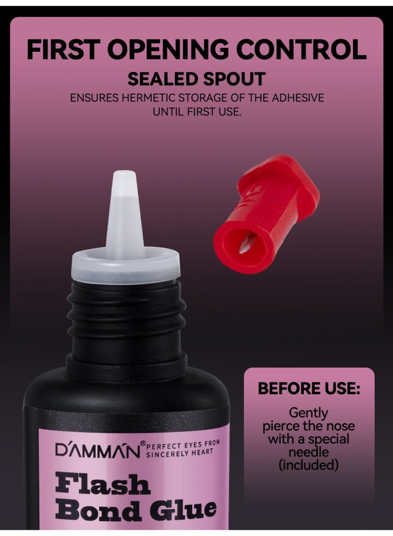 D'AMMA'N Damman Professional Eyelash Extension Glue 5 ml – Ultra-Fast Drying 0.3–0.5 sec, Salon-Only Use - Image 2