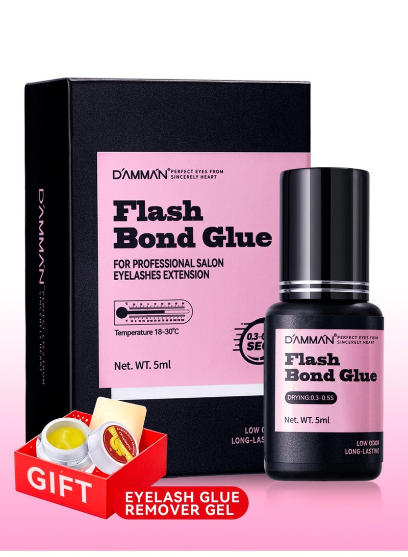 D'AMMA'N Damman Professional Eyelash Extension Glue 5 ml – Ultra-Fast Drying 0.3–0.5 sec, Salon-Only Use - Image 1