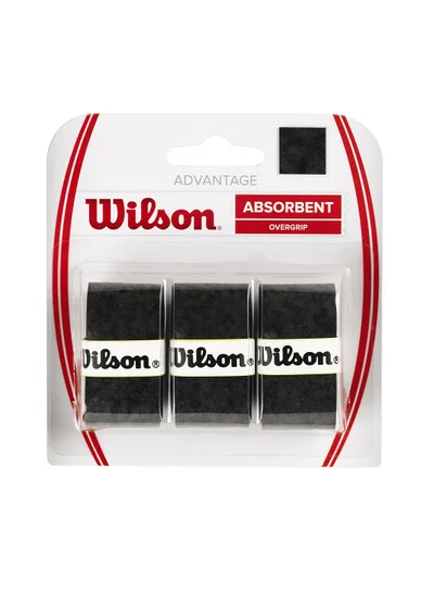 Wilson Advantage Tennis Racket Black Overgrip - 3 overgrips pack