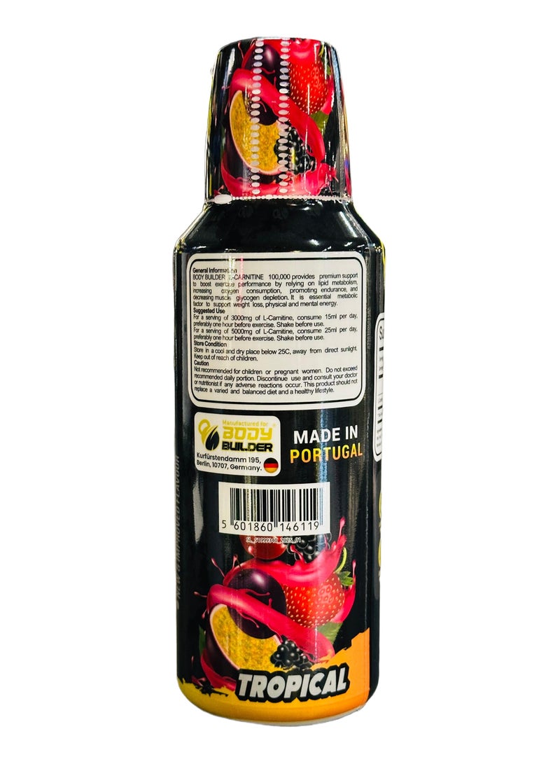 Body Builder L Carnitine 5000 Tropical Flavour 500ml - Image 2