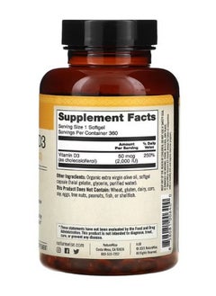 NatureWise Vitamin D3 50 mcg 2000 IU 360 Softgels  - Image 2