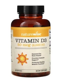 NatureWise Vitamin D3 50 mcg 2000 IU 360 Softgels  - Image 1