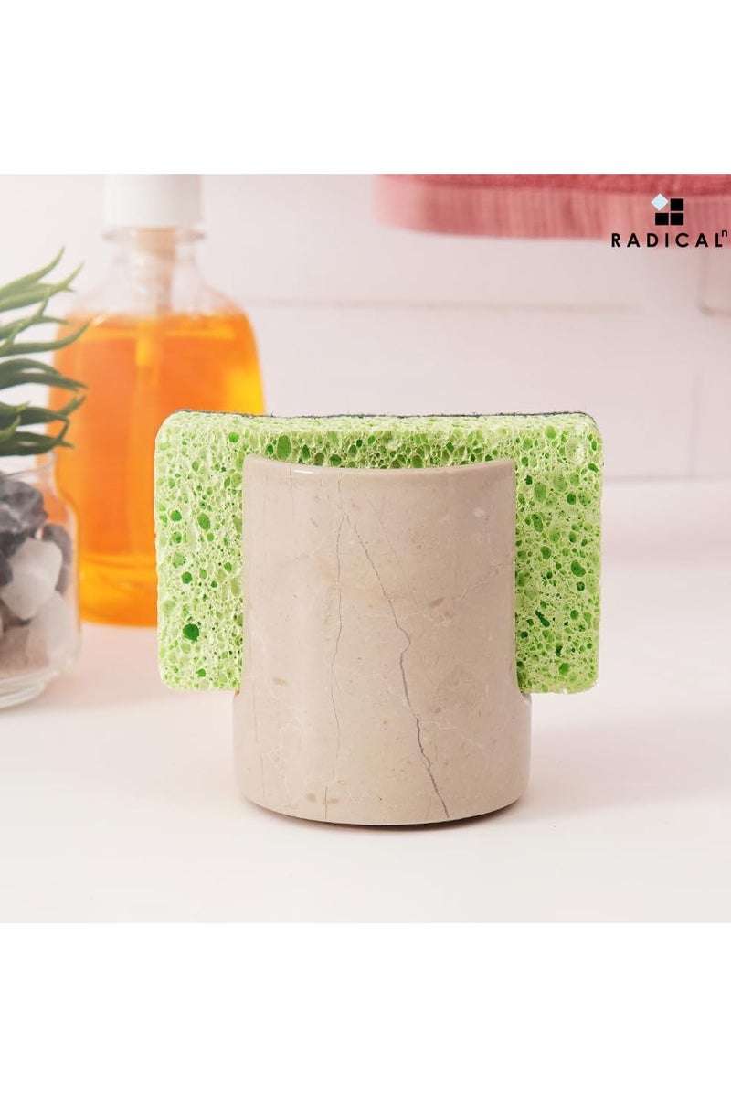 راديكالن حامل إسفنج رخامي من فيرونا | منظم حوض مطبخ مصنوع يدويًا (3.5 بوصة) وديكور ريفي - Image 3