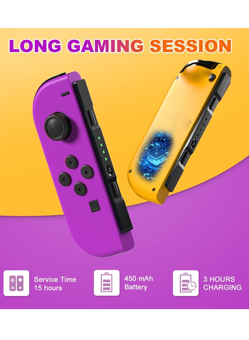 Wireless Joy-Con Controllers for Nintendo Switch, L/R Replacement Compatible with Switch/Lite/OLED, Joystick with Wake-up, Screenshot, and Dual Vibration (Yellow) - Image 2