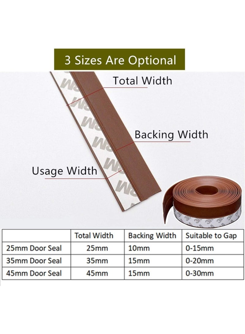 Excefore 5M Brown Silicone Seal Strip - Weatherproof & Soundproof Self-Adhesive Door Draft Stopper for Doors, Windows & Shower Gaps - Image 5