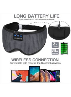 LC-dolida Sleep Mask with Bluetooth Headphones,LC-dolida Sleep Headphones Bluetooth Sleep Mask 3D Sleeping Headphones for Side Sleepers Best Gift and Travel Essential (Classical Grey)  - Image 5