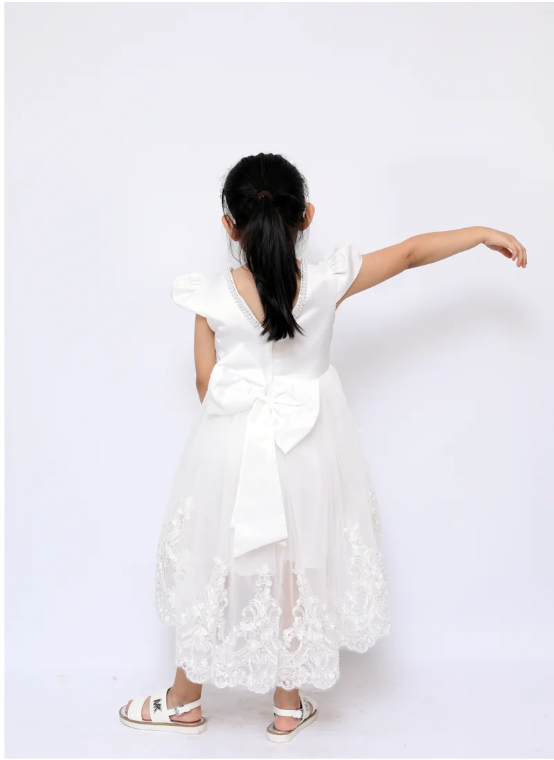 D'Daniela Fluffy Party Dress "Juliet" White Colour