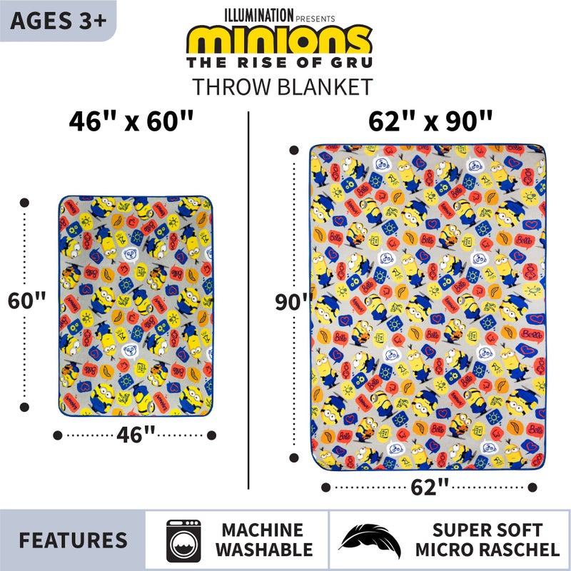 Franco Kids Bedding Super Soft Plush Throw Blanket, 46 in x 60 in, Minions The Rise Of Gru - Image 4