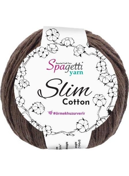 Spagetti Yarn Spaghetti Yarn Brown Slim Cotton (50 Gr)  - Image 1