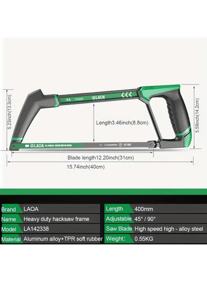 LA142318 منشار يدوي أداة قطع متعددة المواد منشار معدني منزلي إطار منشار حديدي - Image 2