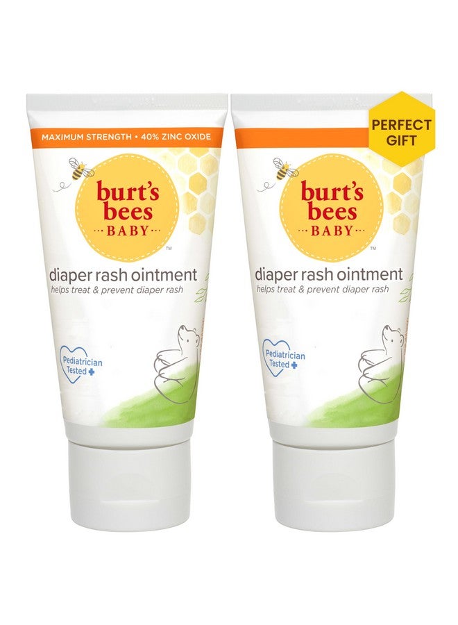 Burt's Bees Christmas Gifts, Baby Diaper Rash Ointment, Maximum Strength, 40% Zinc Oxide, 100% Natural Origin, Pediatrician Tested Stocking Stuffers, Net Weight 3 Oz , Pack Of 2 - Image 1