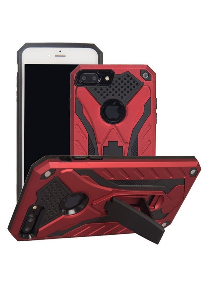 Bills iPhone 7 PLUS Premium Armor Case Built-In Kickstand - Military-Grade Shockproof Protective Cover with Reinforced Corners (Red) - Image 2