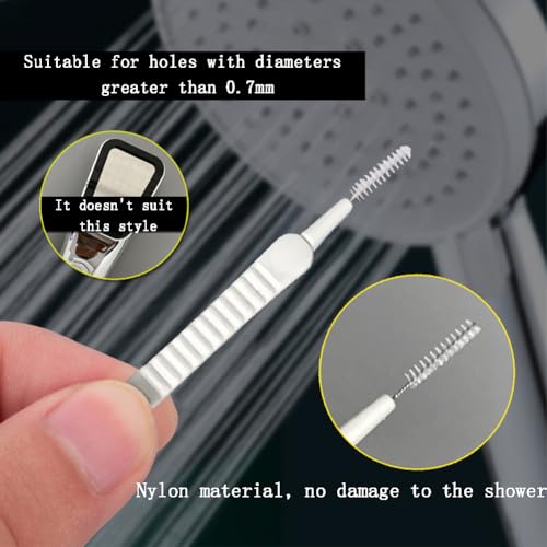 Gozaqe Polypropylene Handle 20PCS Shower Nozzle Cleaning Brush,Shower Cleaner Pin Brush,Mini Gap Cleaning Brush Be Suitable For Shower Nozzle,Cell Phone, Headphone Socket, White - Image 2
