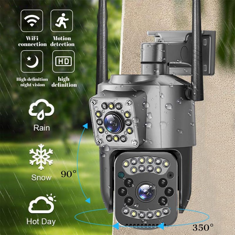 DDLC 5MP 4K 360° PTZ WiFi Ultima Outdoor Home Security Camera with Color Vision, IP66 Waterproof, Human Tracking, Two-Way Audio, Support and Multi Users View Ai Humanoid (Dual Lens PTZ) - Image 2
