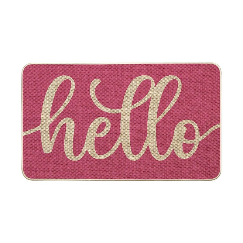 Artoid Mode Pink Hello Spring Doormat Summer Home Decor LowProfile Switch Rug Door Mat Floor Mat for Indoor Outdoor 17x29 Inch - Image 2