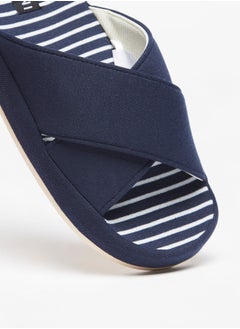 DUCHINI Men Striped Bedroom Slide Slippers  - Image 3