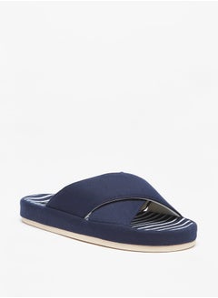 DUCHINI Men Striped Bedroom Slide Slippers  - Image 1
