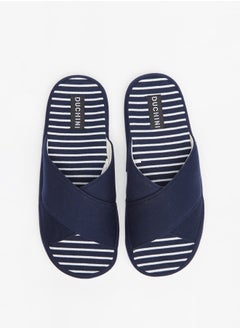 DUCHINI Men Striped Bedroom Slide Slippers  - Image 4