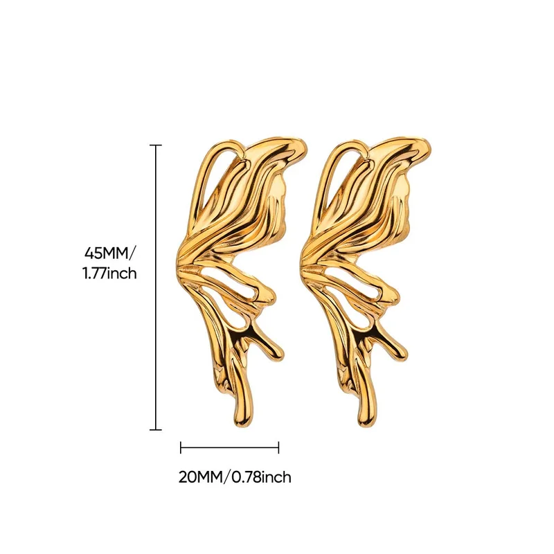 Palmonas PALMONAS Butterfly Wing Drop Earrings for Women | 18K Gold Plated, Waterproof & Anti-Tarnish