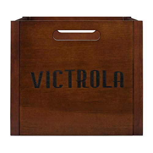 Victrola Wooden Record Crate – Tabletop Vinyl Album Holder, No-Tool Assembly, Holds Over 50 Records, Real Wood Construction, Elegant Design (Espresso) - Image 5