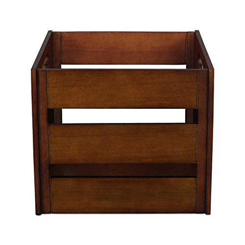 Victrola Wooden Record Crate – Tabletop Vinyl Album Holder, No-Tool Assembly, Holds Over 50 Records, Real Wood Construction, Elegant Design (Espresso) - Image 4