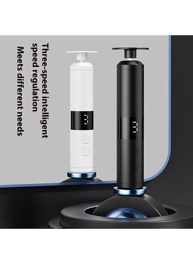 Electric 2 In 1 Foot And Nail Scrub Machine 9 Speed Adjustable Exfoliator Gray USB Powered Nail Polish Tool With LCD Display Screen 16 Interchangeable Heads Fast Charging For Feet Hands And Toenails - Image 1
