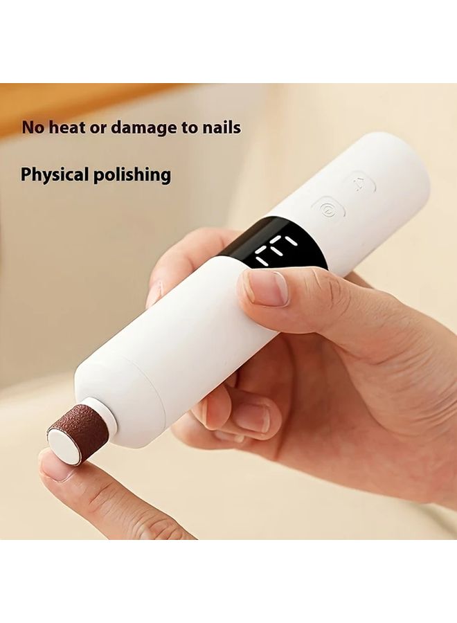 Electric 2 In 1 Foot And Nail Scrub Machine 9 Speed Adjustable Exfoliator Gray USB Powered Nail Polish Tool With LCD Display Screen 16 Interchangeable Heads Fast Charging For Feet Hands And Toenails - Image 3