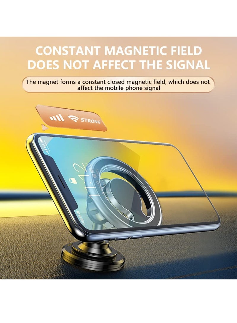 Magnetic Car Mount for MagSafe iPhone, 360° Rotation Dashboard Holder for iPhone 14/13/12, Compatible with All Smart Phones (Black) - Image 4