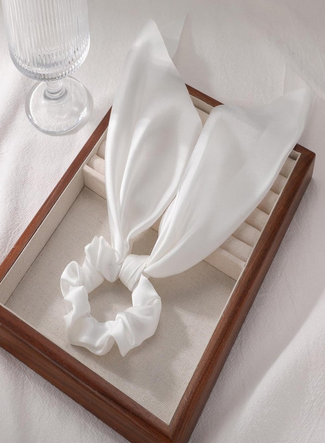 LFOUVRE Satin Scrunchies with Bow - 10 Pack Hair Scarf Scrunchies, Bow Hair Ties Elastic Ponytail Holders, Soft Hair Ribbon Bands for Women & Girls, Gentle Hair Accessories for All Hair Types - Image 5