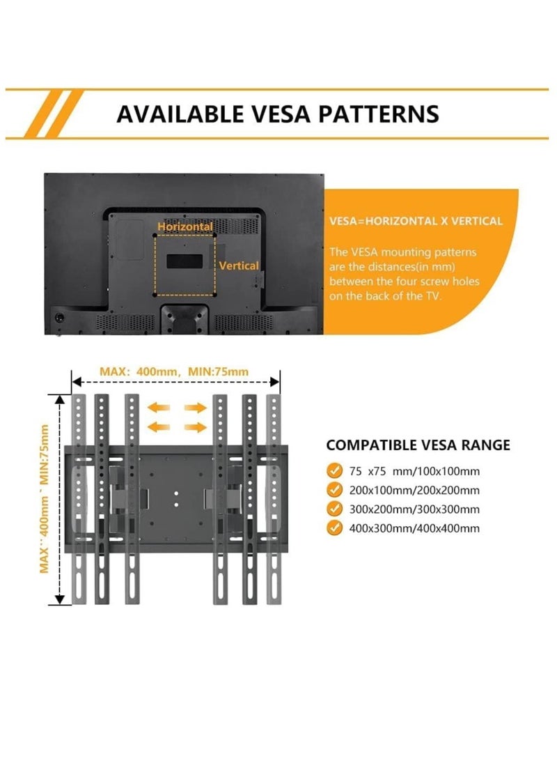 ELTRAZONE TV Stand/Television Stands for 26-75 Inch TV. Wall Mount TV Stand with Rugged Double Arm Bracket, Standard Load-bearing 26"-55", Maximum size 75 inch, Universal TV Stand Holds Up to 40kg - Image 4