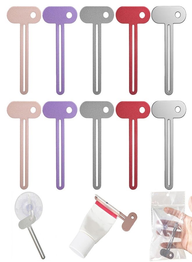 DAWZMR 10 PCS Toothpaste Squeezer Dispenser Tool, Durable Metal Tube Squeezer Key, Stainless Steel Toothpaste Roller Tube Squeezers for Hand Cream, Hair Dye, Cosmetic Tubes - Image 1