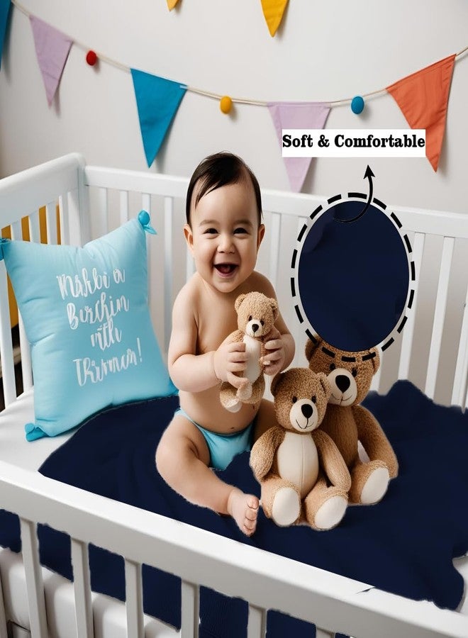 Toddylon Extra Absorbent Baby Dry Sheet | Quick Dry Sheet for New Born Baby Bed Protector, Soft & Breathable Sheet for Baby Bed (Pack of 2) (Green & Navy, Small - 70 x 50cm) - Image 3