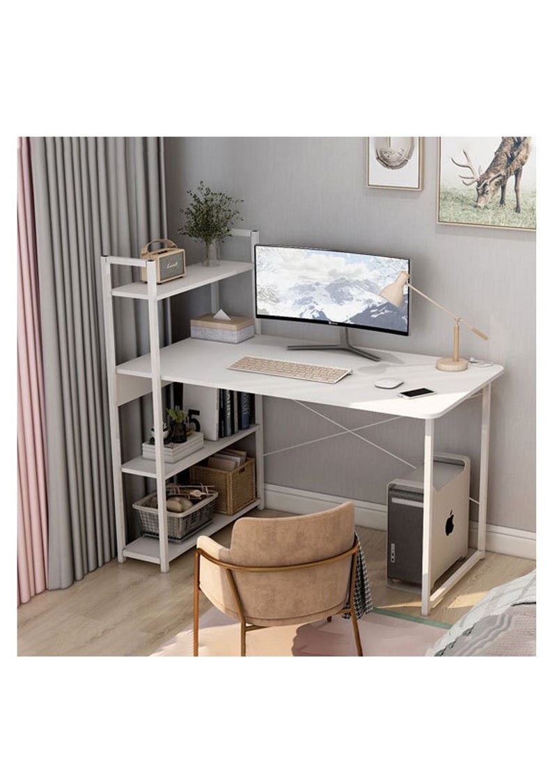 زويهاو مكتب كمبيوتر مع 4 رفوف للمكتب المنزلي 110 * 60 سم طاولة دراسة للكتابة مع رف كتب محطة عمل خشبية صناعية متعددة الأغراض مع إطار معدني للكمبيوتر المحمول - Image 1