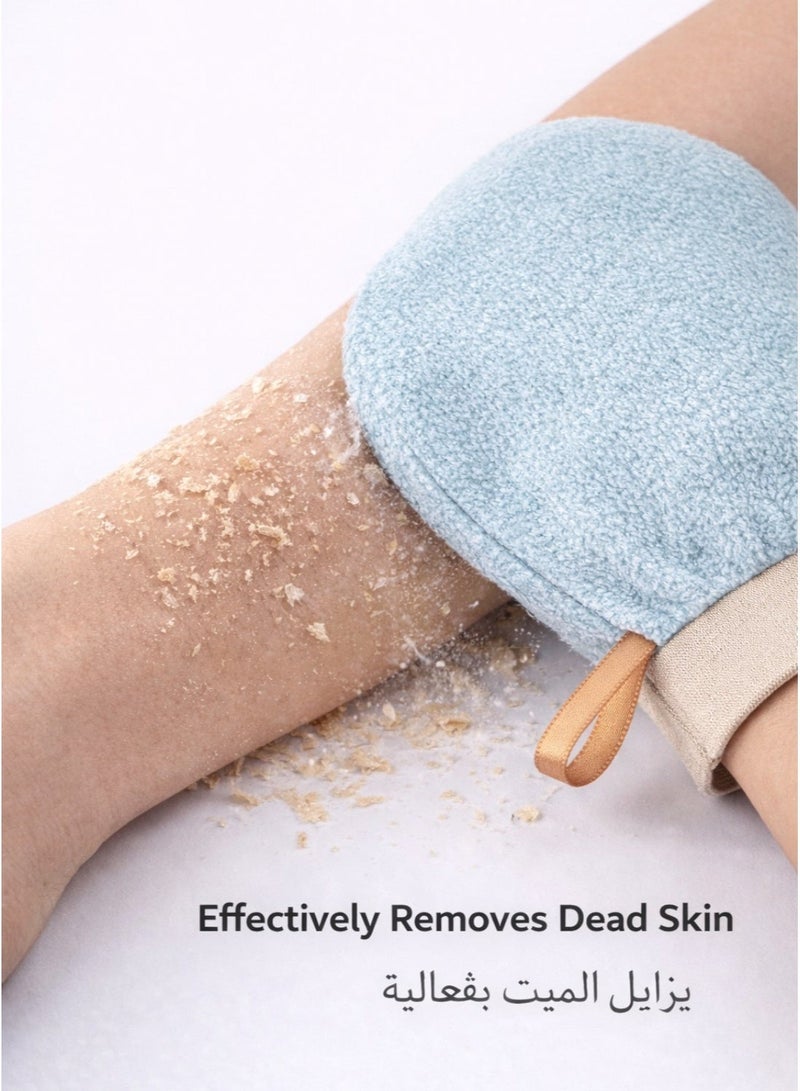 IKBEN Moroccan Exfoliating Bath Gloves 4PCS – Deep Scrub Kessa Mitt for Dead Skin Removal, Hammam & Shower Body Exfoliator for Men & Women - Image 2