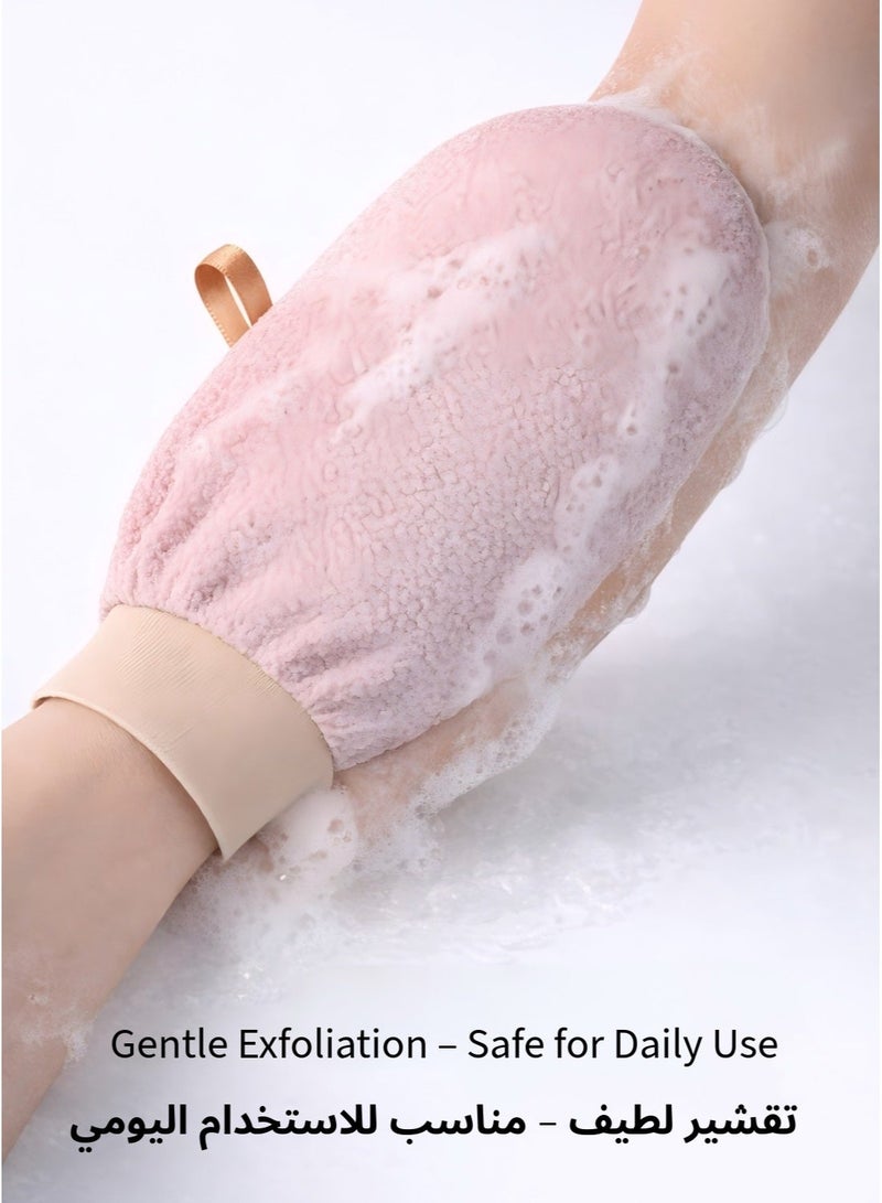 IKBEN Moroccan Exfoliating Bath Gloves 4PCS – Deep Scrub Kessa Mitt for Dead Skin Removal, Hammam & Shower Body Exfoliator for Men & Women - Image 3