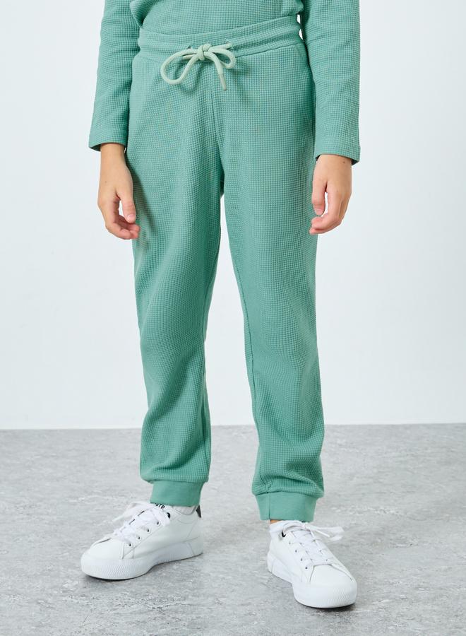 ستايلي طقم من بنطال جوغر وتيشيرت محبوك بنسيج وافل - Image 5