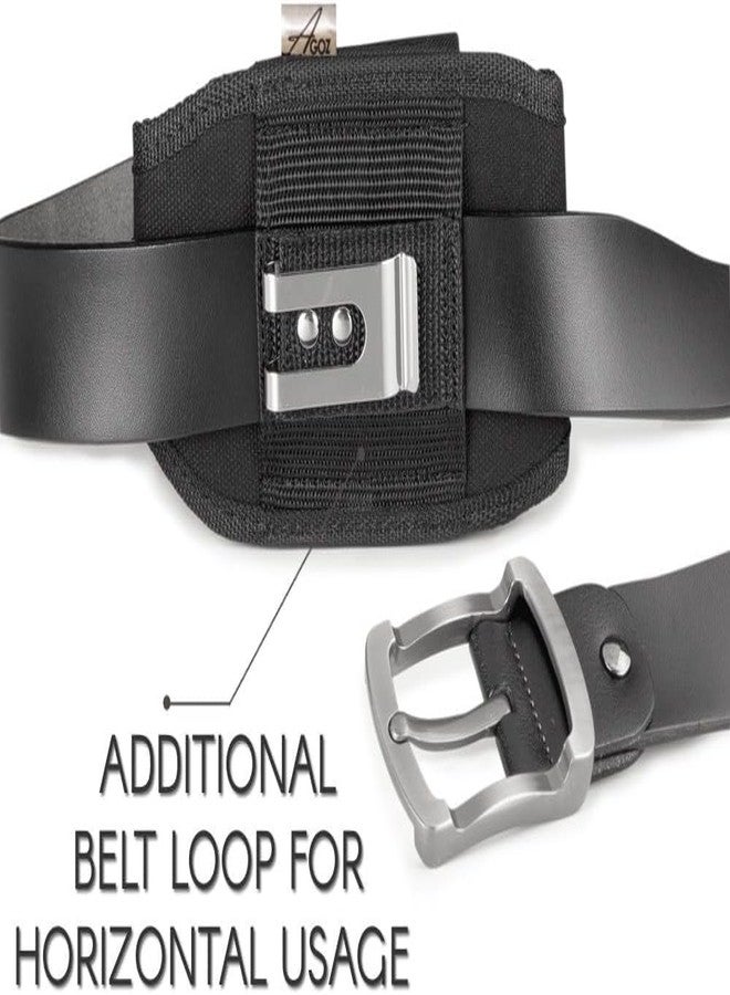 Agoz Carrying Case for Jitterbug Smart4 Smartphone Rugged Camping, Hiking, Outdoors Contractor Vertical Canvas Holster Pouch Cover with Belt Loop, Metal Belt Clip (6.4 x 3.6 x 0.7 inch) - Image 2