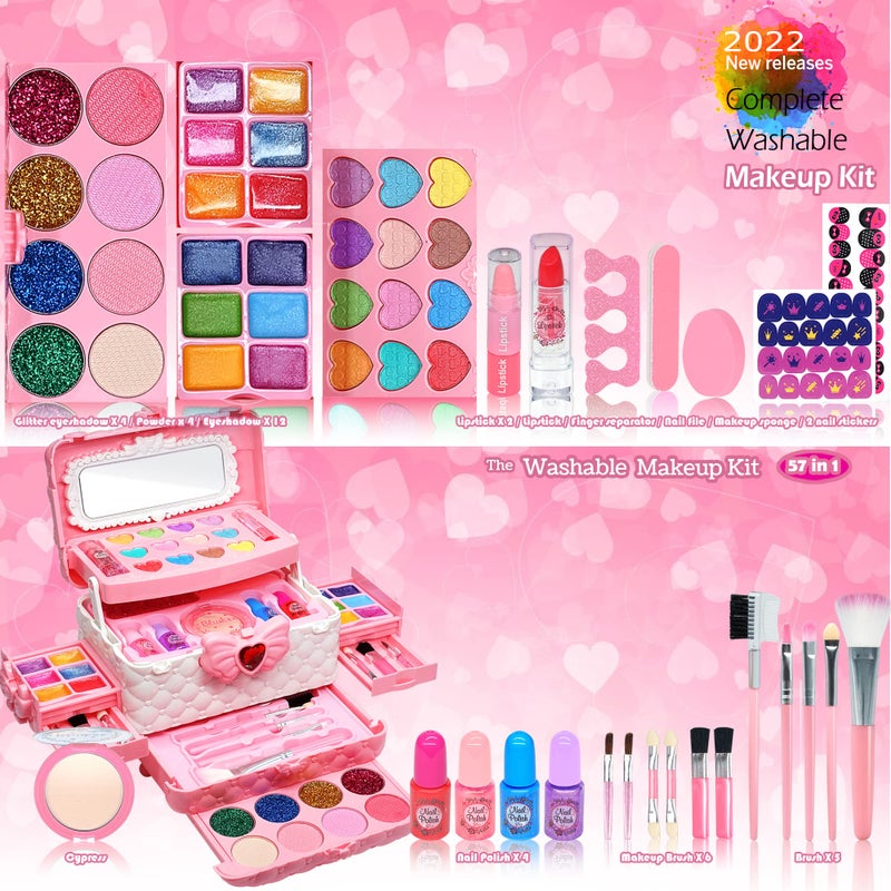 ROKKES Kids Makeup Sets for Girls  Kids Makeup Sets for Girls 34Play Make Up KitMaquillaje para Nias Best Toys for Little GirlPrincess Toddler Kid Stuff Ages456789 1012 Year Old Girl Birthday Gifts - Image 3