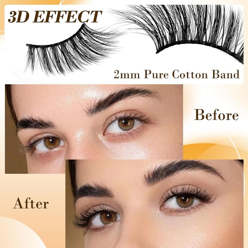 TORMEN 10 Pairs Half False Eyelashes, 3D Handmade Mink False Eyelash Set, Transparent Cat Eye Natural Short Eyelash - Image 3